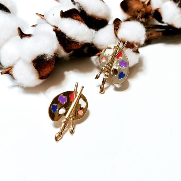 Anthropologie Jewelry - Paint pallet stud earrings N43